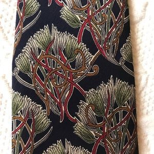 Bill Blass Vintage Art nouveau thistle design silk tie